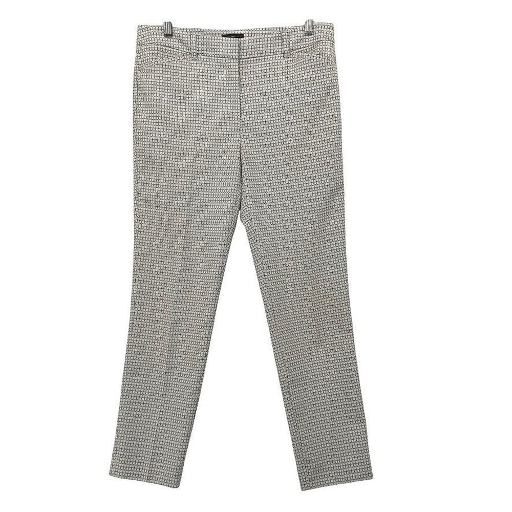 WHBM The Slim Ankle‎ Dress Pant Patterned Work Career Trouser Size 6 Black White